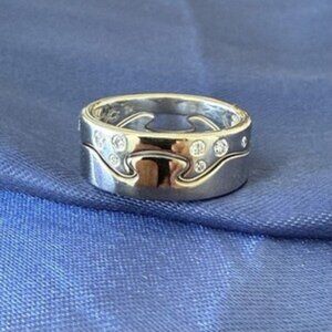 💍 Georg Jensen Fusion Ring – 18K White Gold & Natural Diamonds 💍